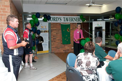 Launch night - Mayor Jenny Dowell at Podium